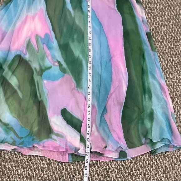 BCBGMaxAzria Silk Chiffon Watercolor Sleeveless Maxi Dress Size 4 Women’s - Picture 8 of 9